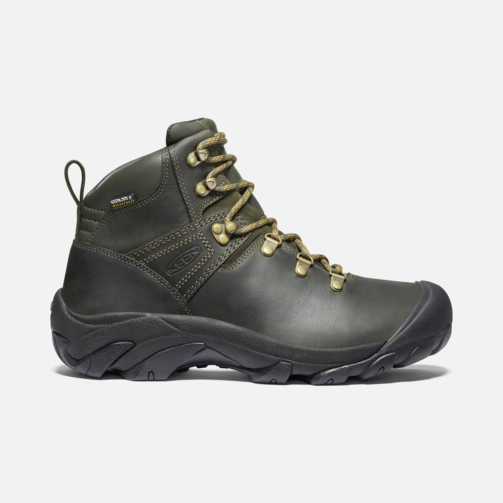 Botas de Seguridad Keen Mexico Verde Oliva/Negros - Hombre Pyrenees - CV4856109